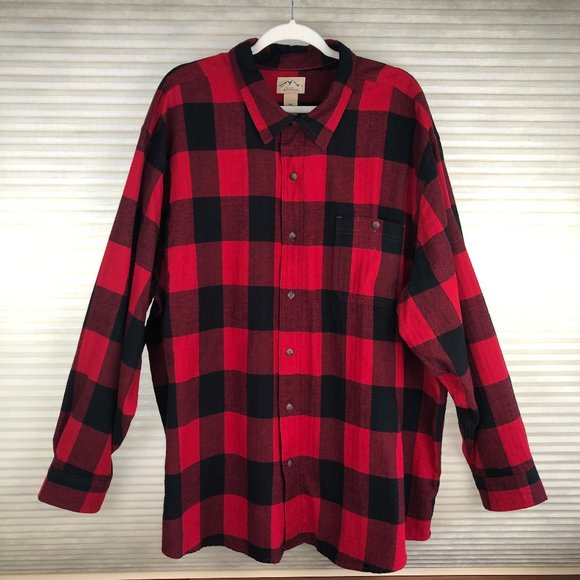 Blue Mountain Buffalo Plaid Cozy Cotton Flannel Button Down Shirt Cabincore - Picture 1 of 13